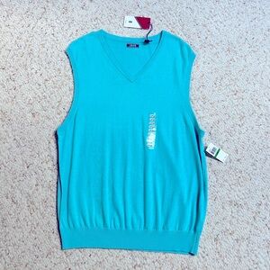 Izod Size Large Men’s Blue Knit Fieldhouse Sweater Vest New With Tag